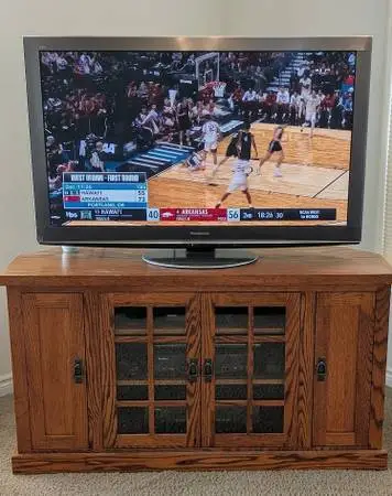 MOVING - Solid Wood Mission Corner TV Cabinet - Aries Handcrafted