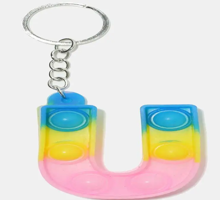 Alphabet Push Pop Keychain - U