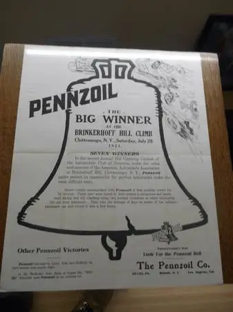 Pennzoil commemorative victory racing advertising poster