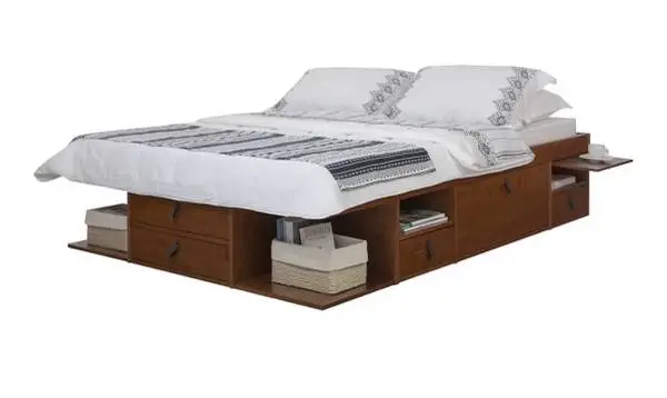 Queen Bali Storage Bed + Mattress Included – lots of Storage!