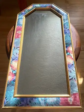 Vintage Floral Gold Framed Wall Mirror