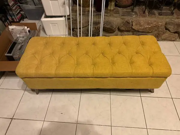 Yellow Tufted Ottoman