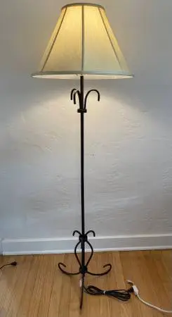 Vintage Wrought Iron Floor Lamp