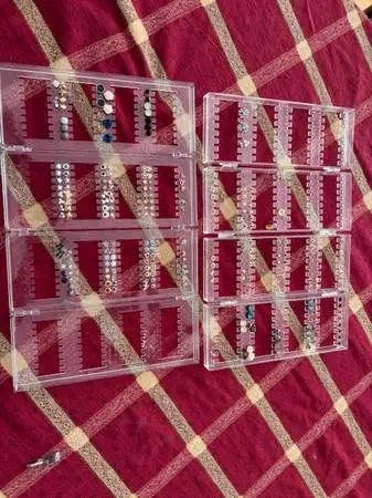 Assorted stud earrings with earring holders - set of 2