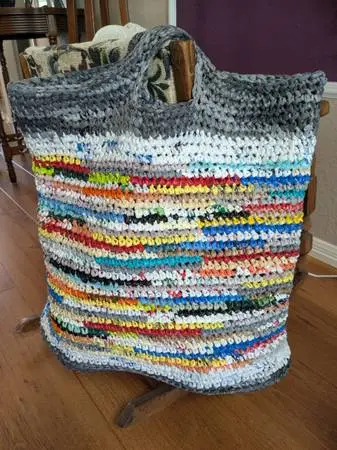 Handbags Crocheted from Plastic Bags