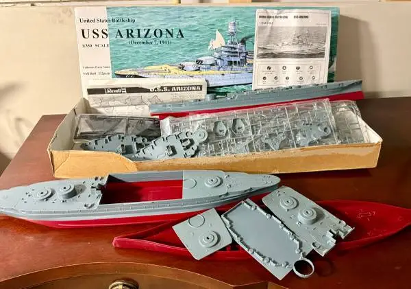 Three USS Arizona Model Kits 1/350 Banner and Revell