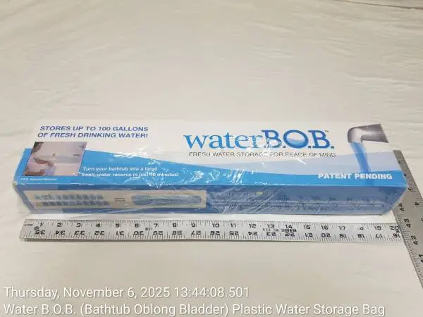 Water B.O.B. (Bathtub Oblong Bladder) Plastic Water Storage Bag, $28