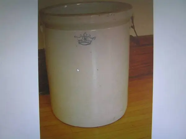 VINTAGE 8 GALLON CROCK with HANDLES * CROWN