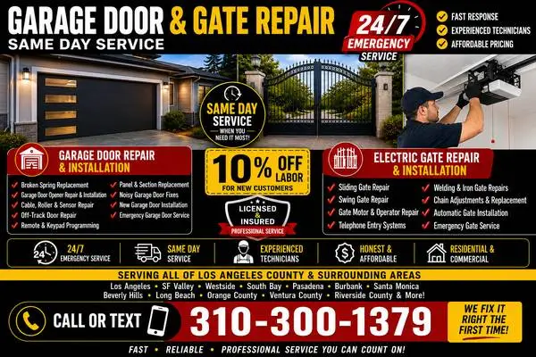 🚪⚡ GARAGE DOOR REPAIR & ELECTRIC GATE REPAIR — SAME DAY SERVICE ⚡🚪