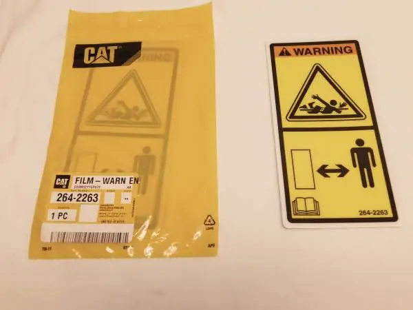 CAT CATERPILLAR ADHESIVE WARNING SIGNS ~  264-2263 ~ PN 2642263
