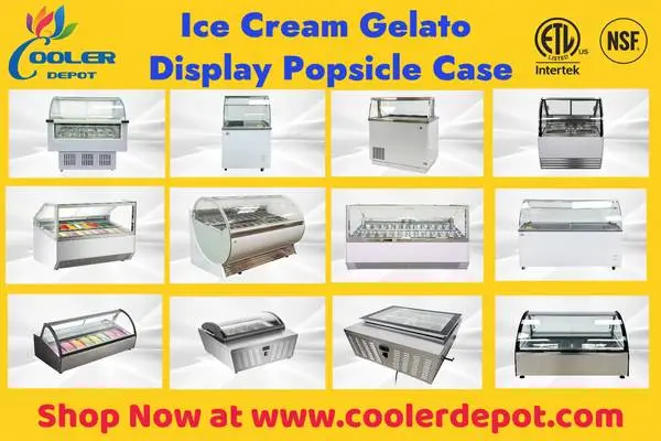 Ice Cream freezer Popsicle Gelato Display Cabinet