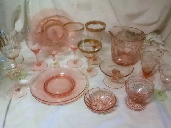 Various Vintage Colored Glass Pieces