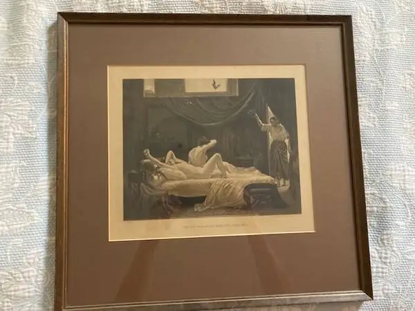 19th-century photogravure, matted & framed