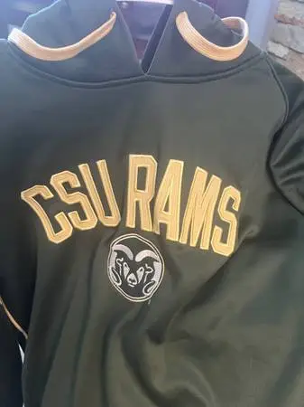 COLORADO STATE HOODIE.  Discontinued model. Size LARGE-