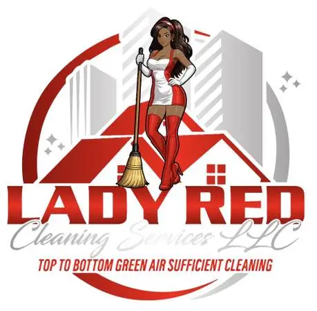 🧹🏢🪣 Lady Red Cleaning 🧹🪣🏢