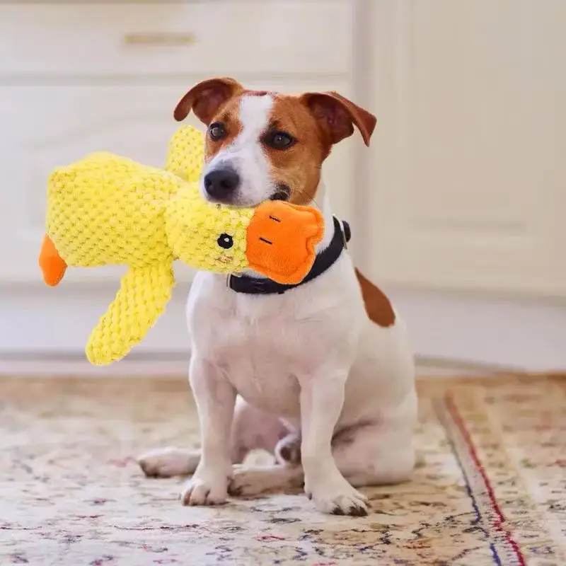 ￼Barking Duck Plush Toy for Dogs; Chew Toy for Dental Care; Teddy Bear Toy for Energy Release