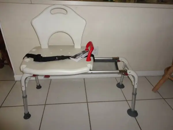 NEW SWIVEL SLIDING SHOWER CHAIR TRANSFER BENCH SEAT & BACK