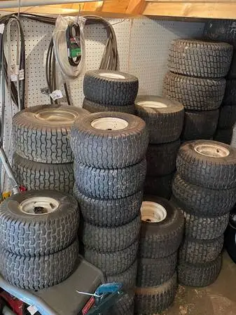 Riding mower tires on rims