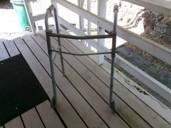 Large wheel fold up handicap walker.