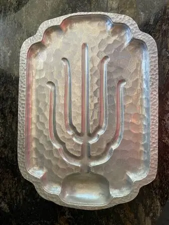 Vintage Wagner Ware Sidney Hammered Aluminum Sizzling Steak Platter