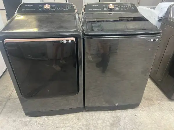 Samsung Smart Care Top Load Washer & Dryer Set – Black Stainless Steel 🖤✨