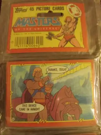 1984 Topps masters of the Universe rack pack 45 picture cards sealed