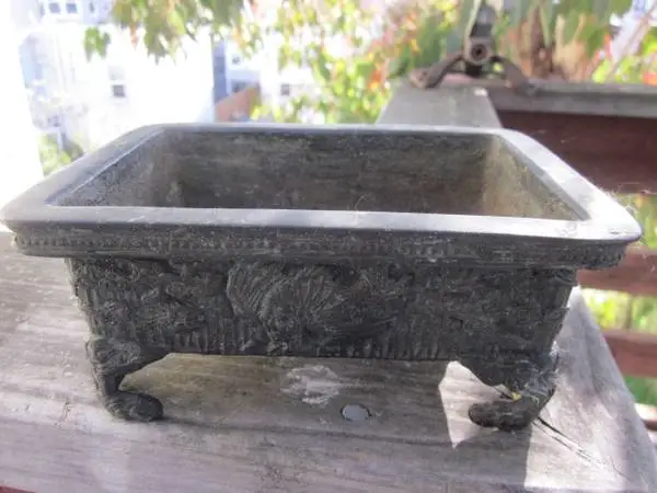 Vintage Cast Bronze Bonzai Planter