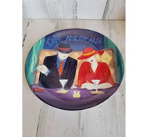 21 pc CAFE AMERICANA ART DECO COUPLE VINTAGE DISHWARE