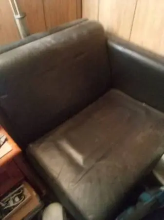Two piece leather loveseat