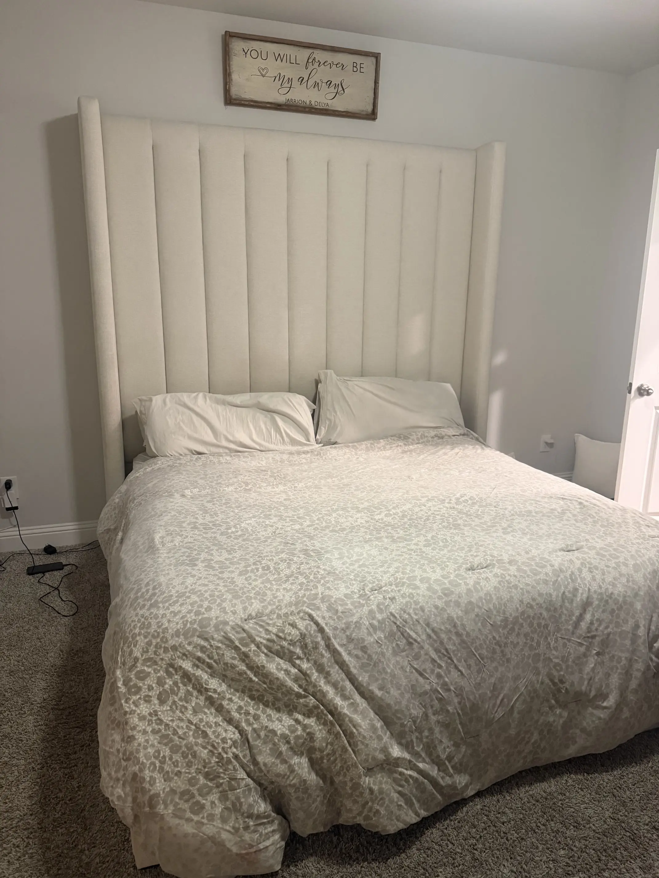 Upholstered King size bed frame (only)