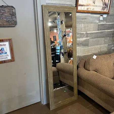 Full Length Mirror with Faux Wood Border