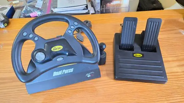 Playstation 1 PS1 Steering Wheel & Pedals (Mad Catz Dual Force)
