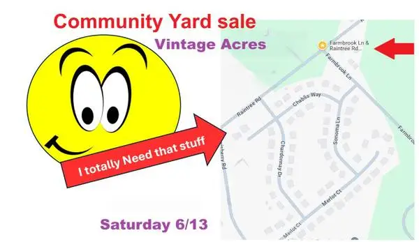 COMMUNITY YARD SALE- 1 of 3 neighboring community sales