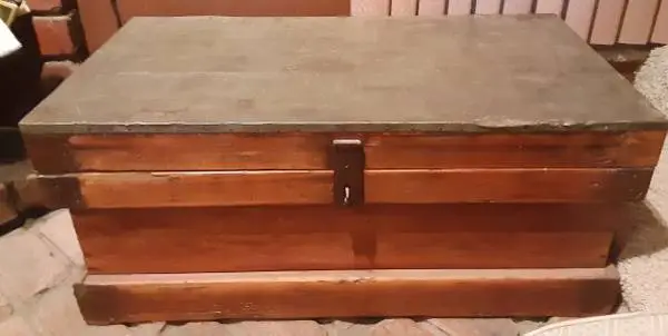 Large Refinished Antique/Vintage Wood Tool Chest/Trunk