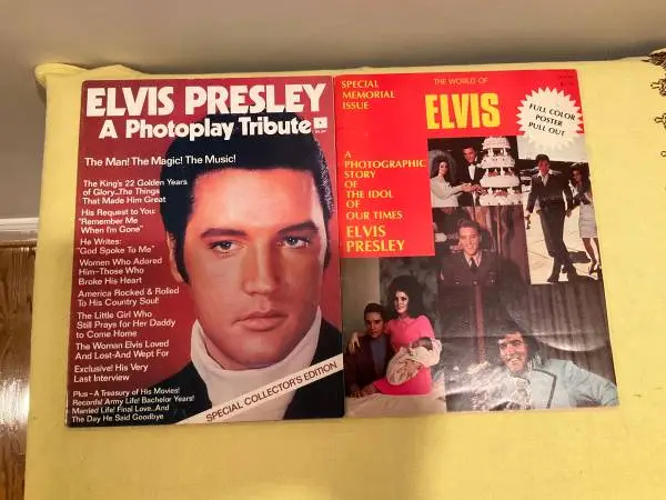 2 Vintage 1977 Elvis Presley Collectors Edition Magazine