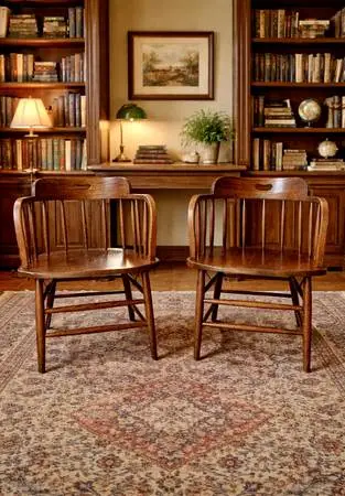Vintage Pair of Solid Wood Stylish Chairs!