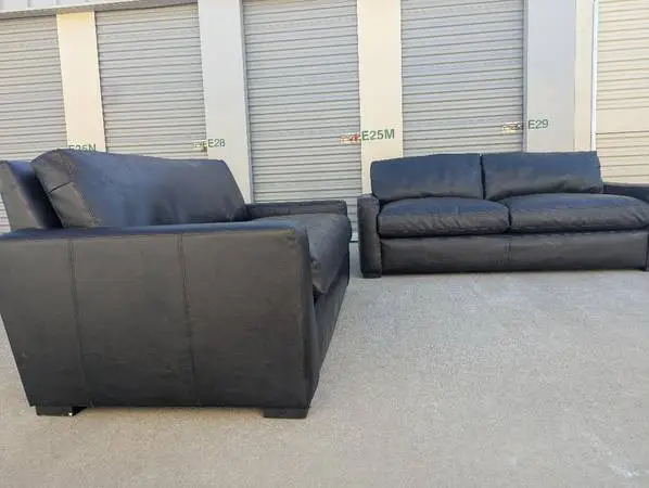 Restoration Hardware Leather Sofa And Loveseat DELIVERY AVAILABLE