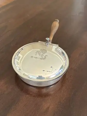 Antique Silver-plated Silent Butler/Hinged Crumb Pan