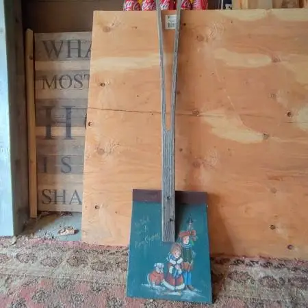 Vintage painted snow shovel