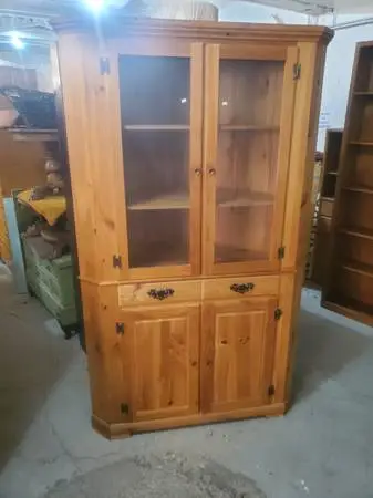 Large solid wood corner cabinet