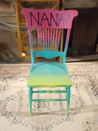 Vintage Country Nanas Wood Porch Chair hand painted
