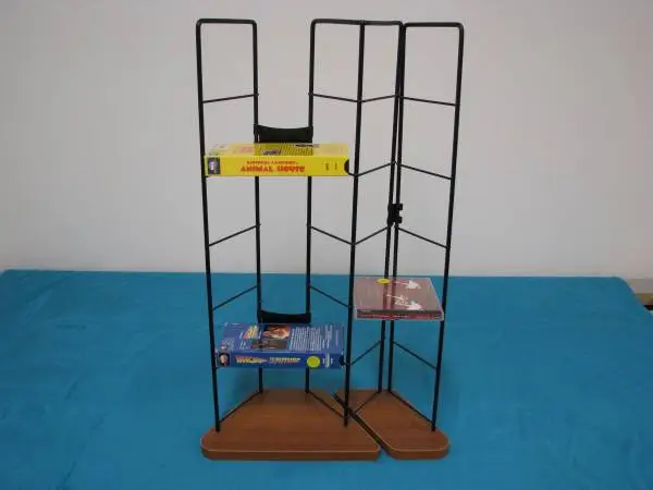 CD & VHS MEDIA RACK - Wire & Wood