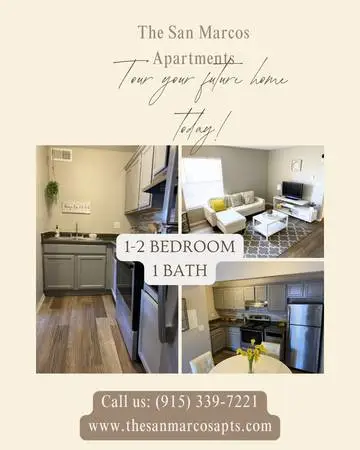 San Marcos Apartments in the Lower Valley. 2-Bedrooms also available!