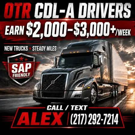 SAP Friendly CDL-A Drivers Welcome - OTR Dry Van