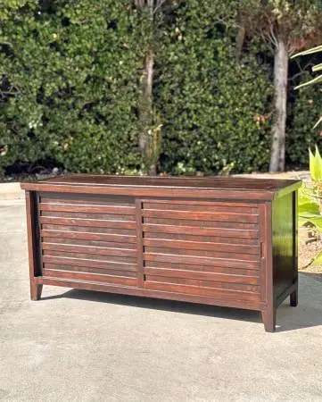 Rustic Modern Solid Wood TV Stand Media Credenza with Sliding Doors
