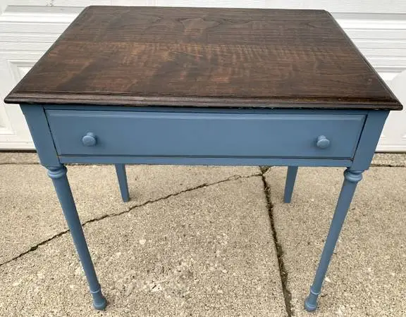 Unique Antique Wood Accent Table - Drawer pulls out a Writing Desk