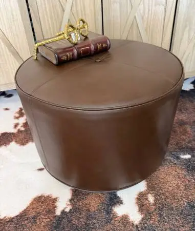 NEW Brown Leather Ottoman-PRICE REDUCED!