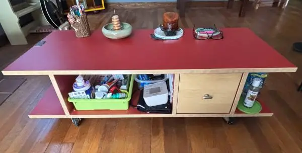 Coffee table on wheels