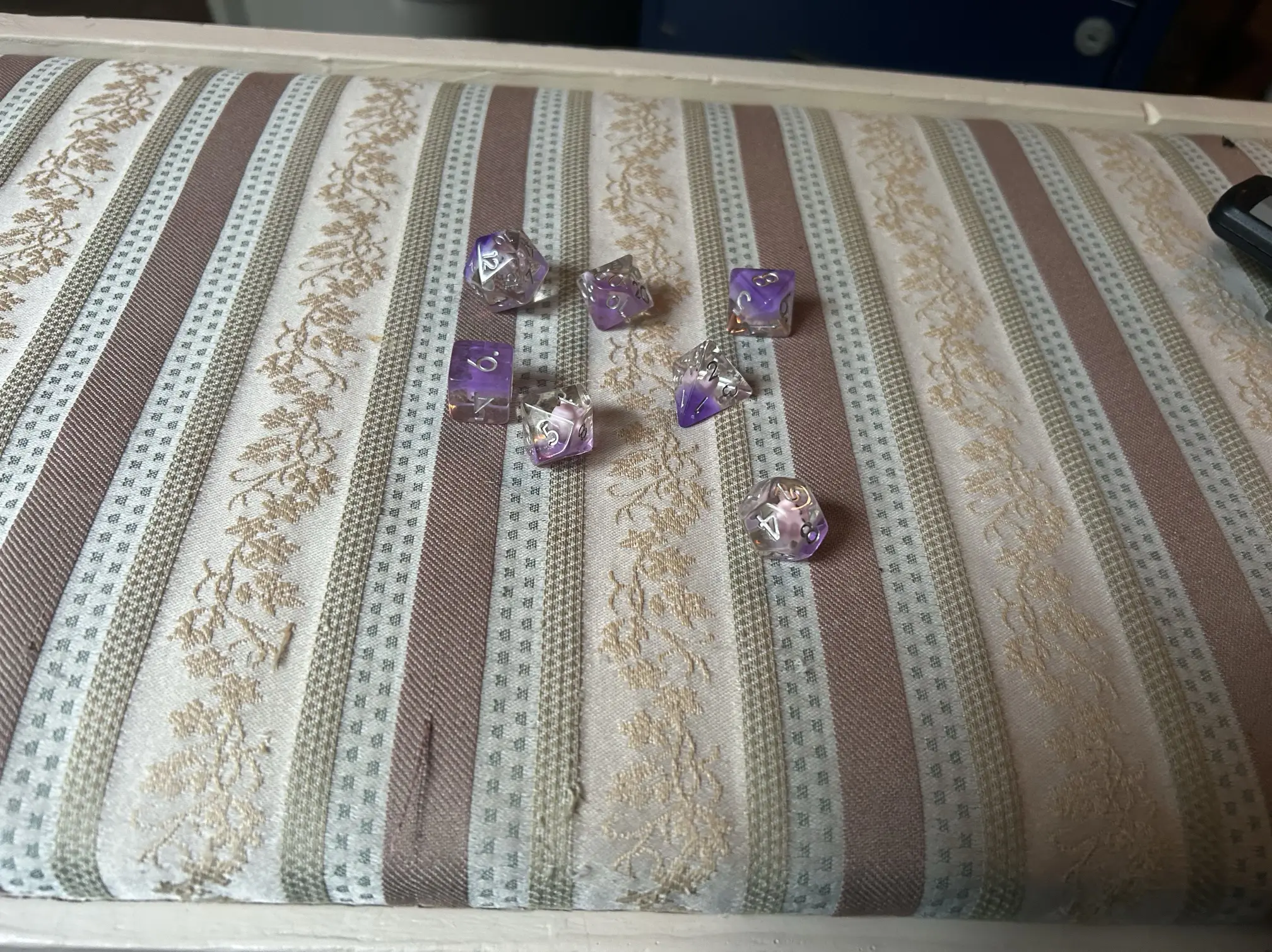 Clear Purple Dinosaur Dice