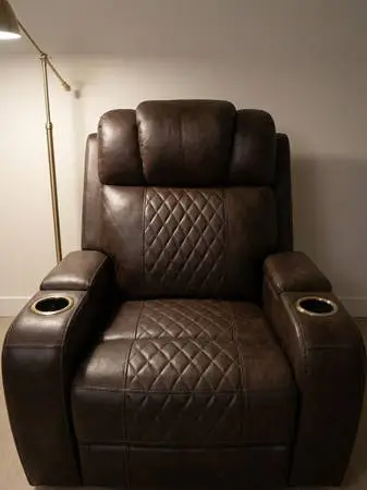 Brown Leather Power Recliner